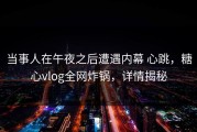 当事人在午夜之后遭遇内幕 心跳，糖心vlog全网炸锅，详情揭秘