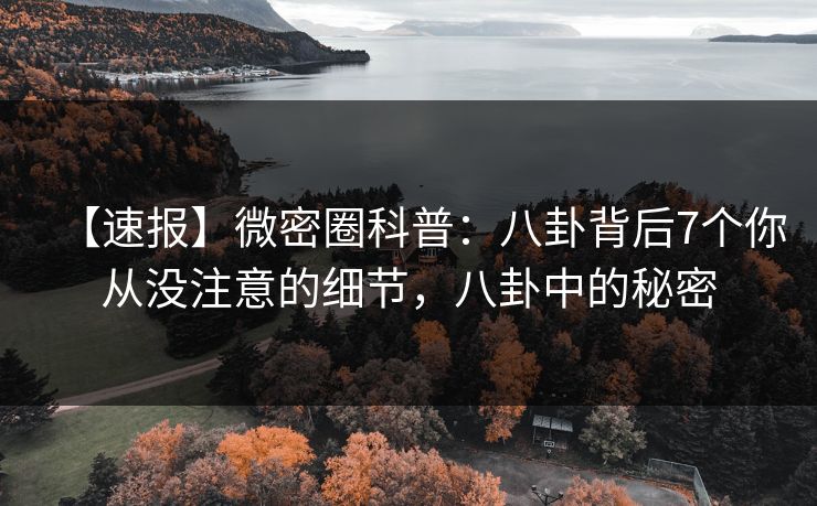 【速报】微密圈科普：八卦背后7个你从没注意的细节，八卦中的秘密-第1张图片-麻豆传媒全景档案