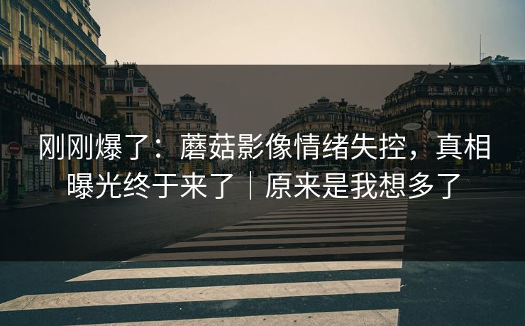 刚刚爆了：蘑菇影像情绪失控，真相曝光终于来了｜原来是我想多了-第1张图片-麻豆传媒全景档案
