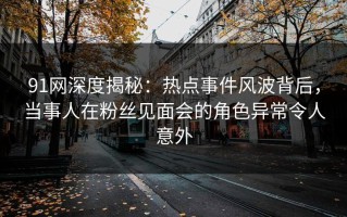 91网深度揭秘：热点事件风波背后，当事人在粉丝见面会的角色异常令人意外