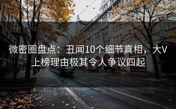 微密圈盘点：丑闻10个细节真相，大V上榜理由极其令人争议四起-第1张图片-麻豆传媒全景档案